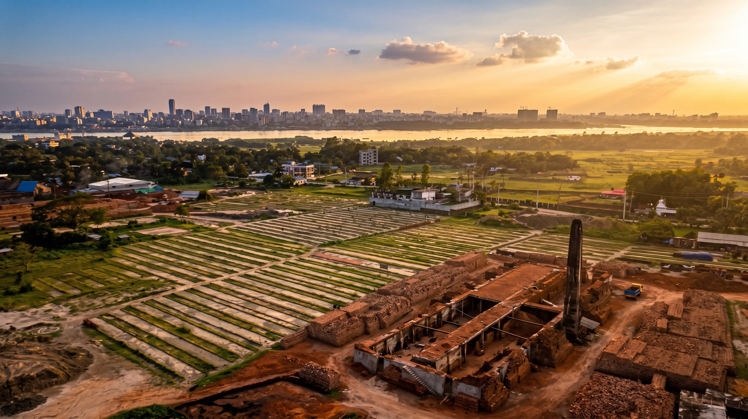 Purbachal project land and surrounding city landscape